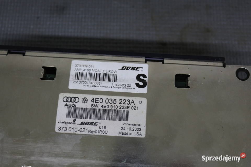 AUDI A8 D3 W12 WZMACNIACZ BOSE 4E0035223A Części dolnośląskie Prochowice