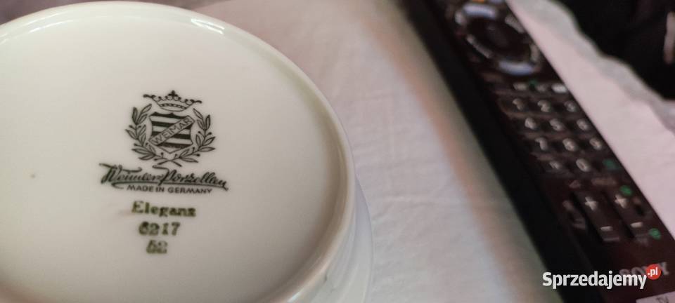 Cukiernica biel bordo złoto porcelana Weimar Wrocław