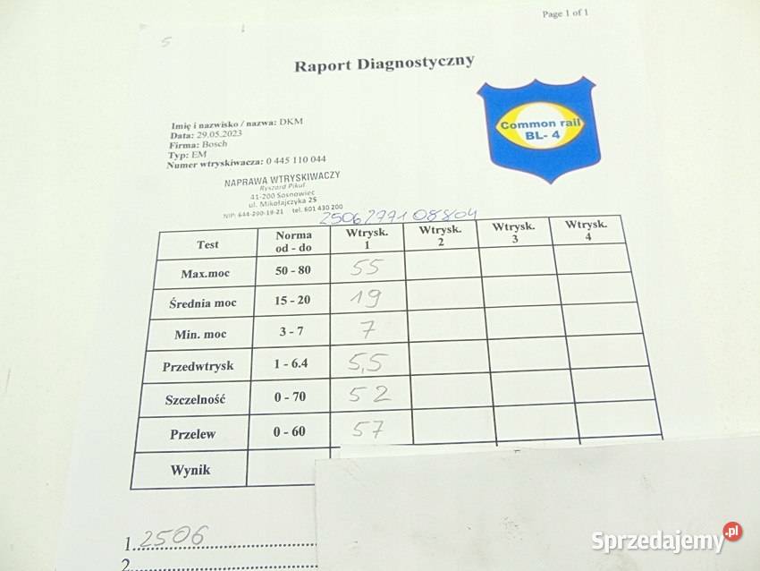WTRYSKIWACZ 20 HDI BERLINGO 206 406 PARTNER osobowe Sosnowiec