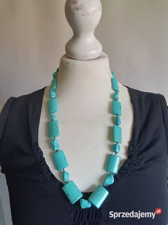 Turkusowy naszyjnik korale kolor turkus Białystok sprzedam