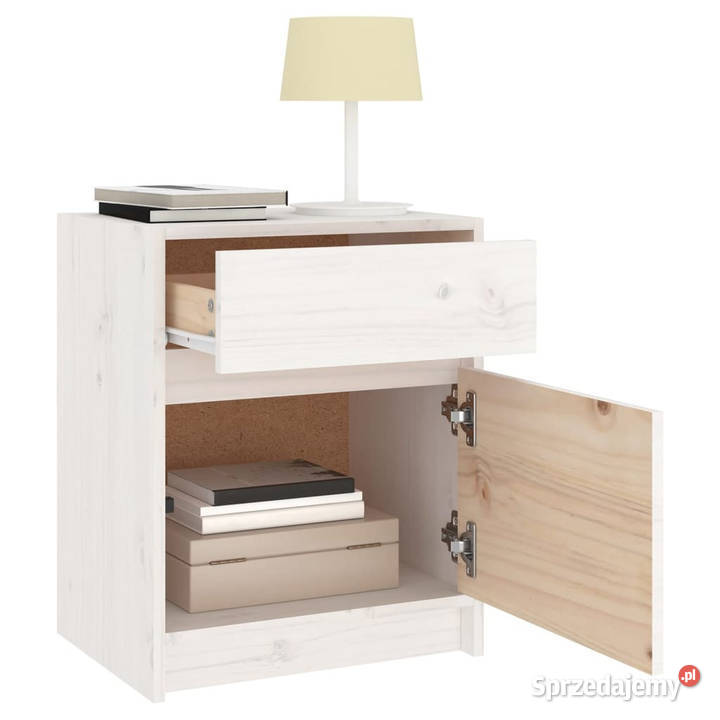 Szafka nocna biała 40x31x50 lite drewno sosnowe sprzedam