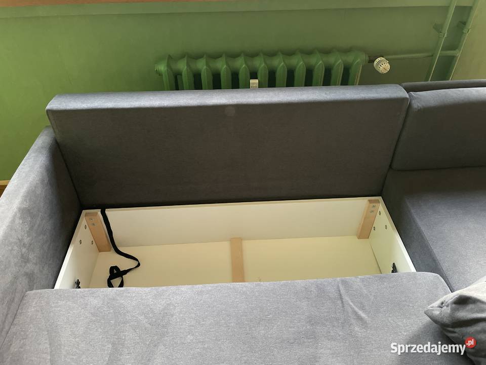 Nieduży szary narożnik stan tanio Wrocław Meble dolnośląskie