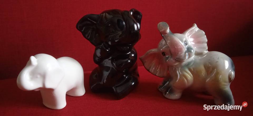 Figurki Słoni z ceramiki Świdnica