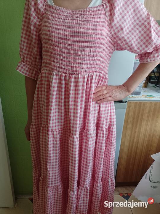 42XL Shein Długa sukienka letnia z biało różową Rozmiar 42(XL) Kraków