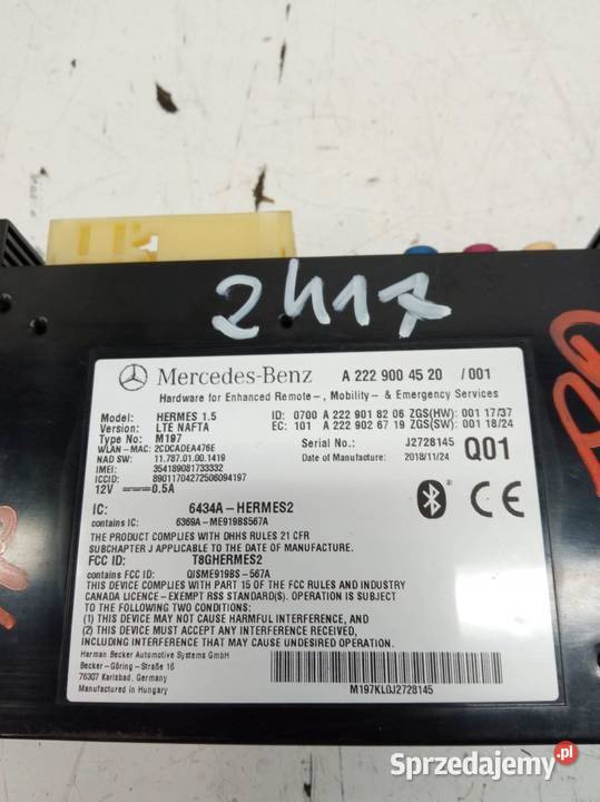 MODUŁ BLUETOOTH A2229004520 MercedesBenz Cklasa świętokrzyskie