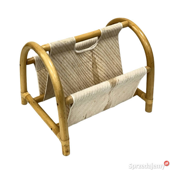 Gazetnik bambusowy vintage styl boho MidCentury Pozostałe