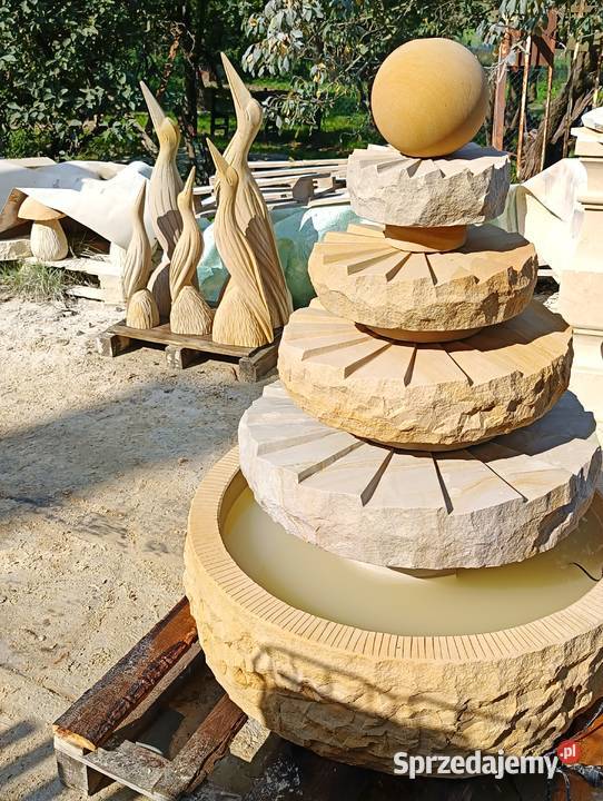 Fontanna kaskada koła młyńskie z naturalnego dolnośląskie Kamienna Góra