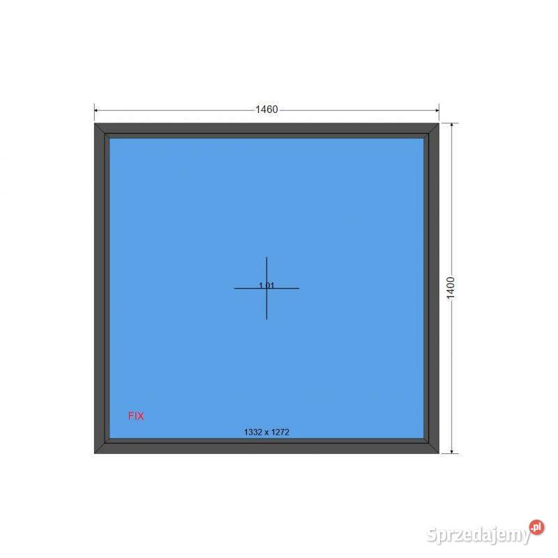Okno PVC 1460 x 1400 146 x 140 ANTRACYT Oleśnica