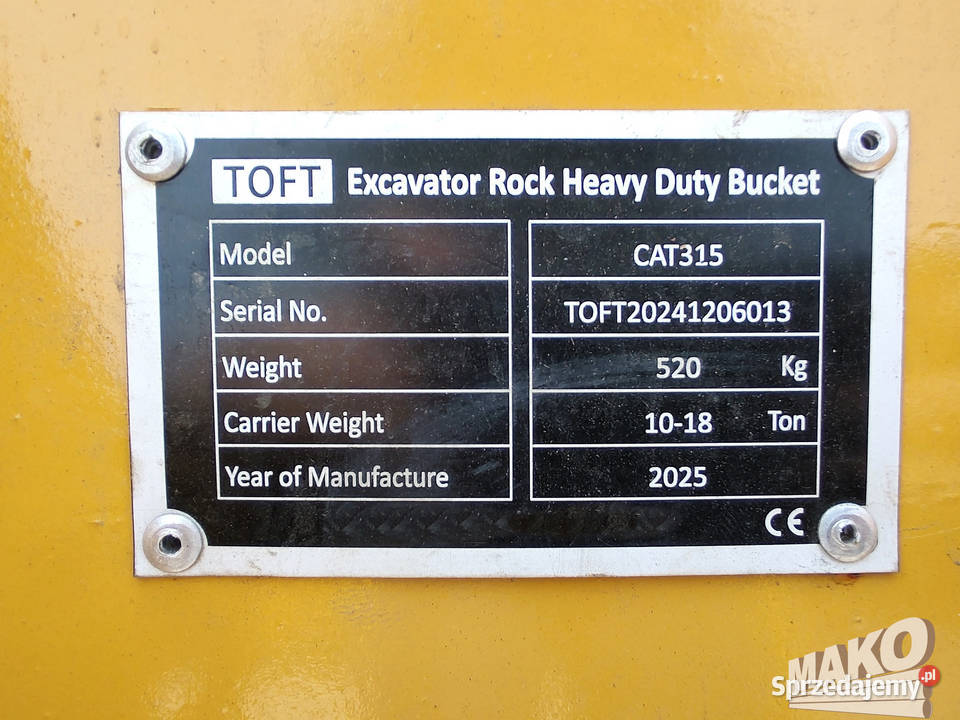 NOWA Łyżka TOFT 100 do koparki Miller fi 70 Ostrowiec Świętokrzyski