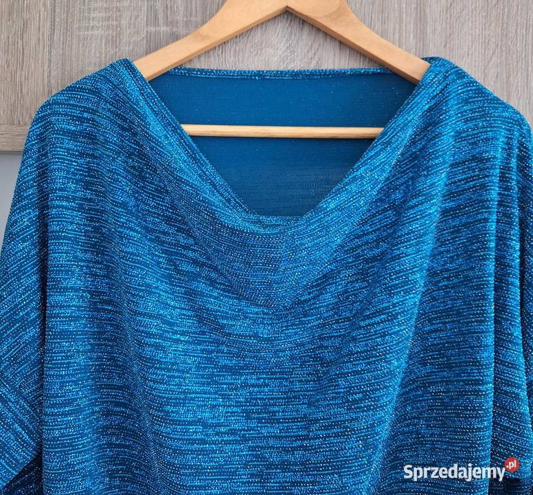 Śliczna włoska morska błyszcząca bluzka Kraków