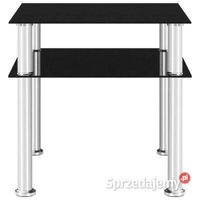 vidaXL Stolik boczny czarny 45x50x45 hartowane Warszawa