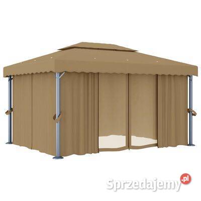 vidaXL Altana ogrodowa z zasłonami 4 x 3 m kolor Altany i wiaty Ogród Warszawa sprzedam