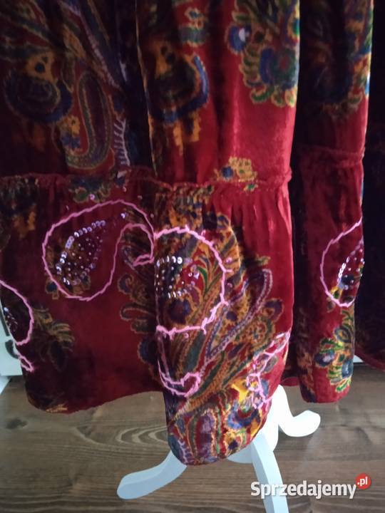 WELUROWA SPÓDNICA Z FALBANAMI TUFF r 38 Piła sprzedam