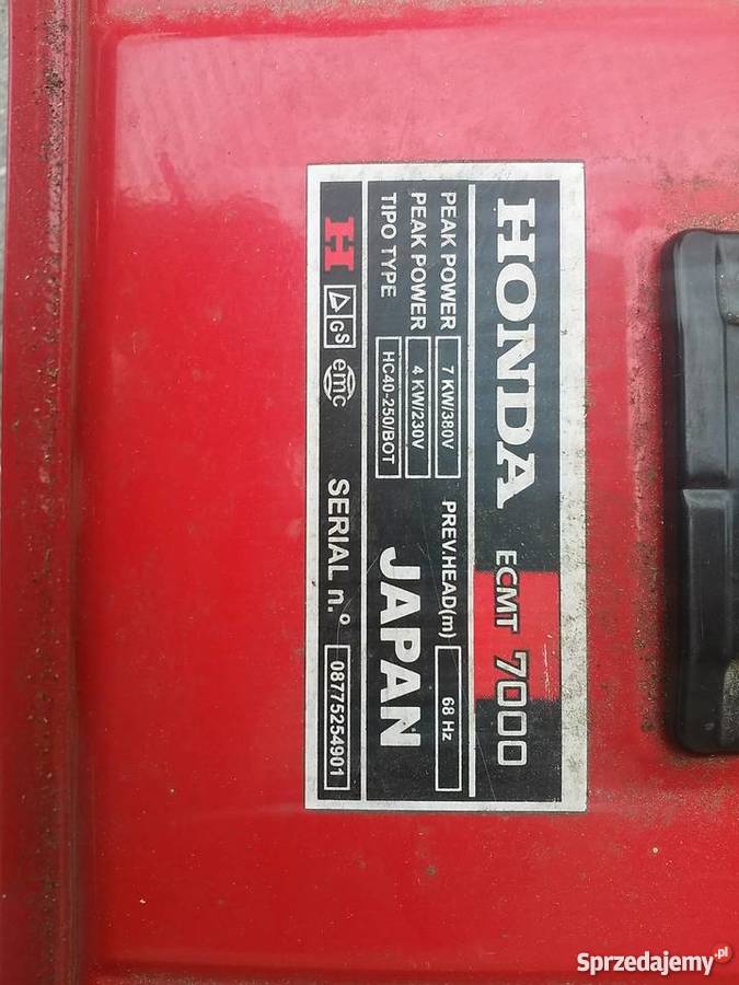 Agregat prądotwórczy HONDA ECMT 7000 Wołczyn