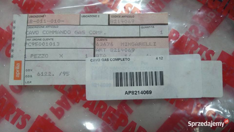 LINKA GAZU ORGINAŁ APRILIA AMICO 50 AP8214069 Bielsk Podlaski