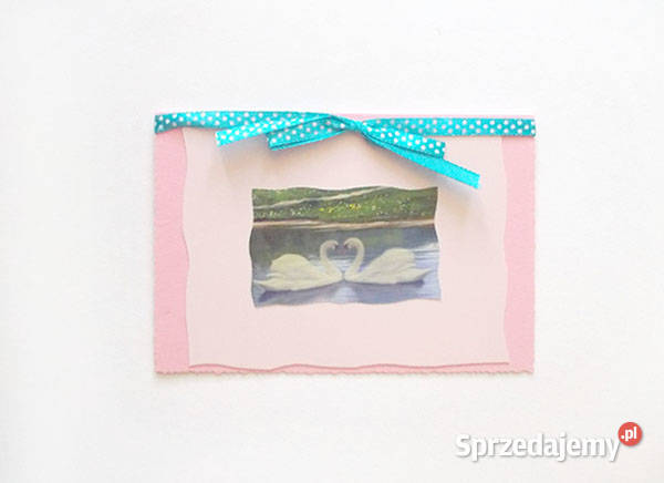 pastelowa kartka bez zyczeń łabędzie kartka Bydgoszcz