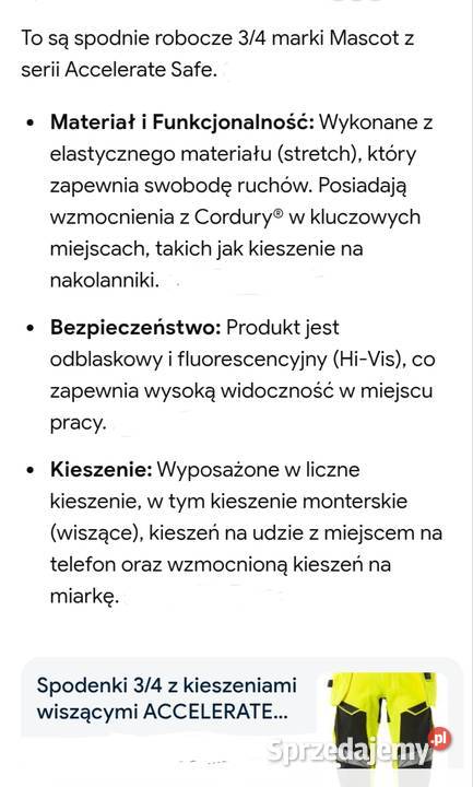 Mascot Accelerate Safe krótkie spodenki robocze Sędziszów Małopolski