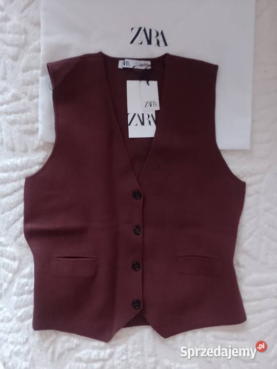 40L ZARA Brązowa Dzianinowa Kamizelka Kraków