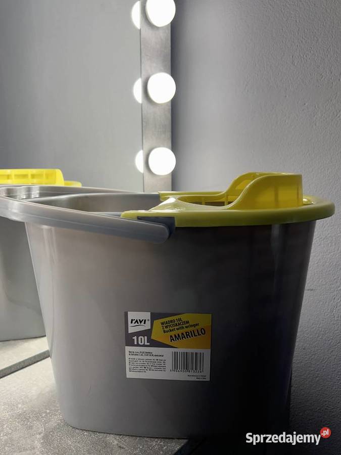 Szare wiadro z wyciskaczem Amarillo 10l RAVI Jasło