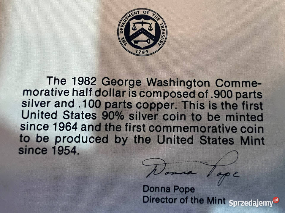 1982D Nieobwodowy George Washington Silver Warszawa