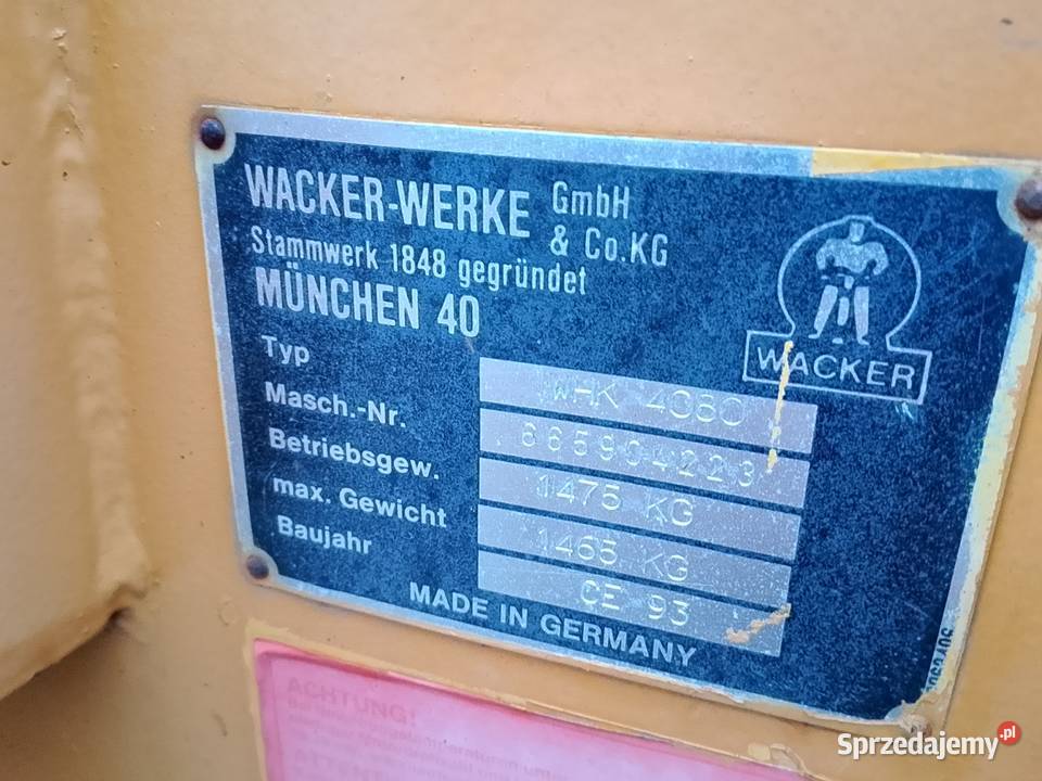 Walec wacker 1500 zagęszczarka Bieliny