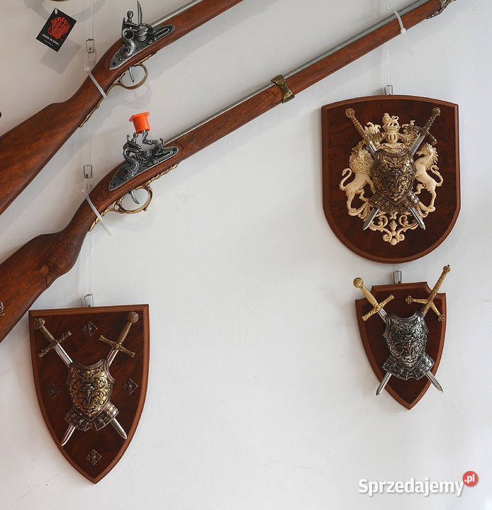 Panoplia dekoracja tarcza herbowa z Militaria wielkopolskie Środa Wielkopolska