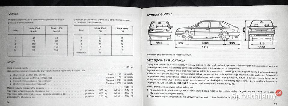 FSO Polonez Caro 15 16 Instrukcja miękka Chełm sprzedam