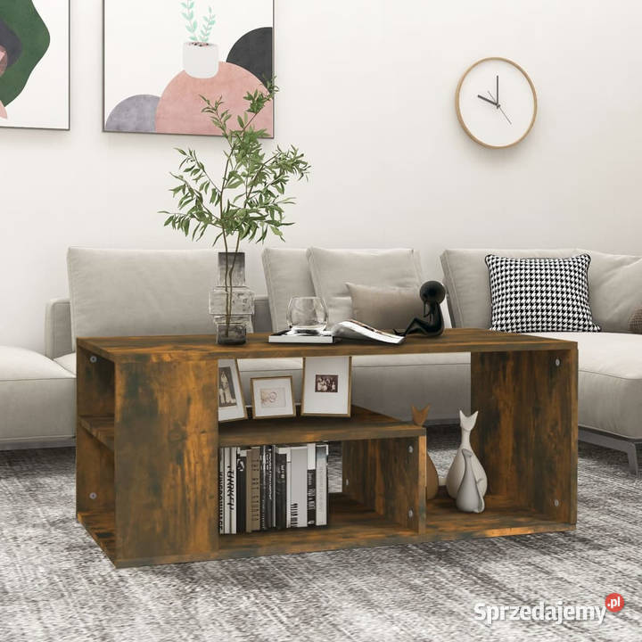 Stolik kawowy przydymiony dąb 100x50x40 WM815840 Warszawa