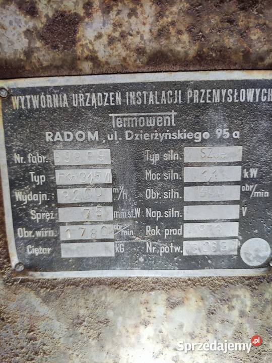 Turbina wentylator Odciąg 3200m3 silnik 3kw Gardzienice Pierwsze