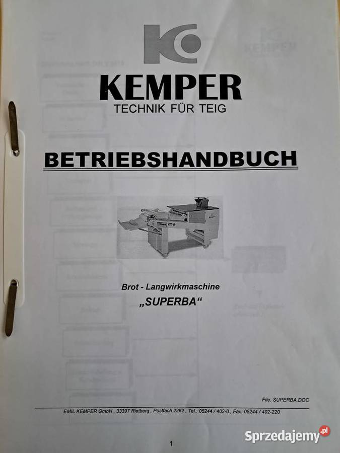 Wydłużarka do chleba Kemper SUL