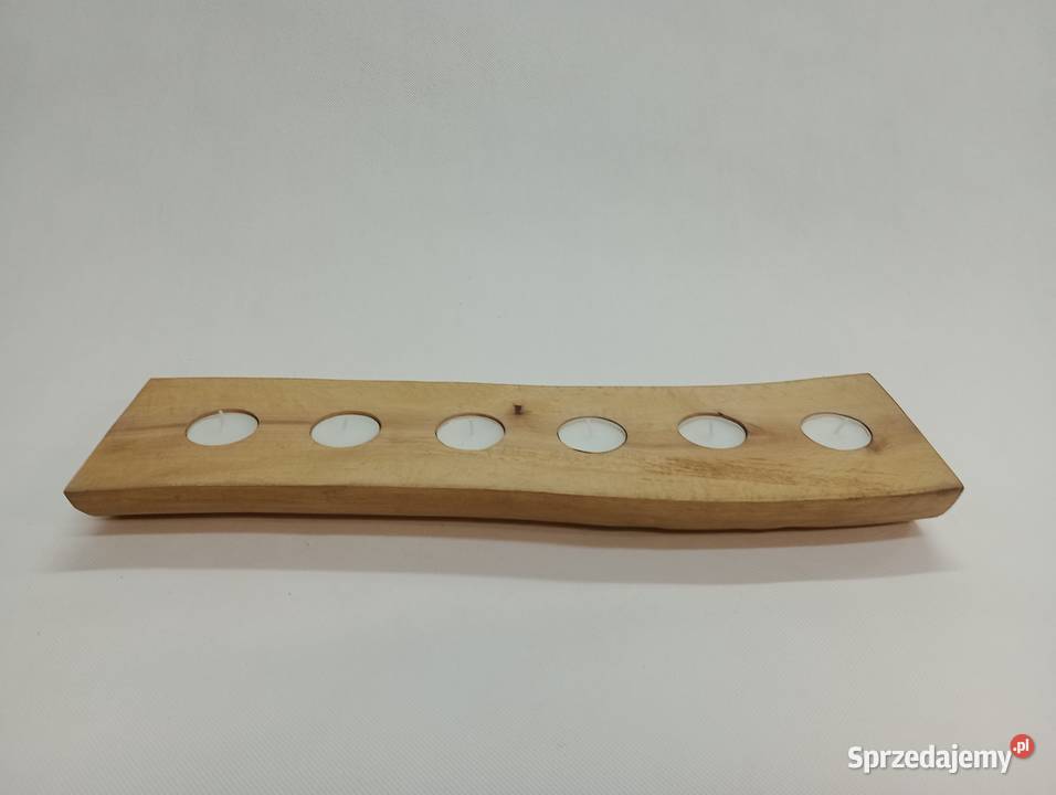 ŚWIECZNIK BRZOZOWY TEALIGHT DREWNIANY ŚWIECZNIK