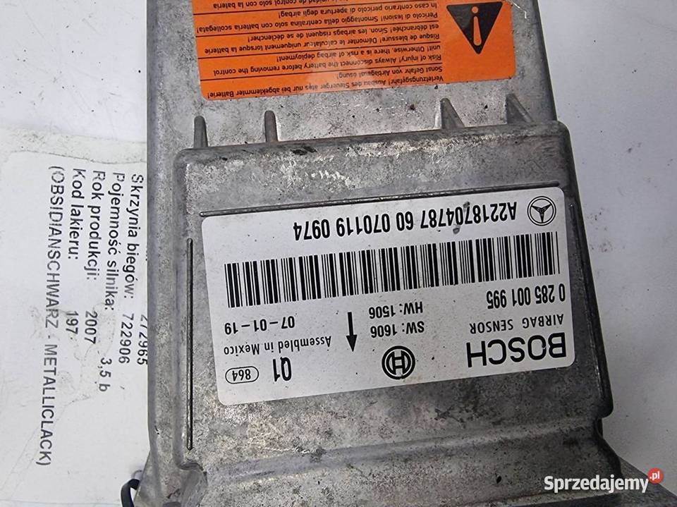 SENSOR AIRBAG MERCEDES W 221 A2218704787 sprzedam