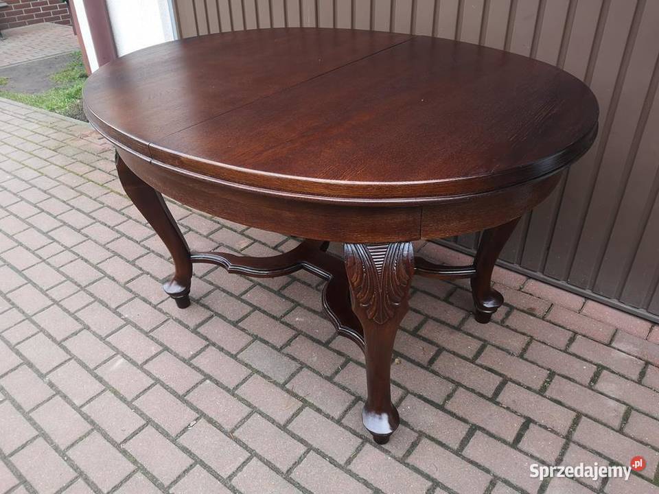 Stół Dębowy Owalny Dębowy Zgrabny Stary Antyk