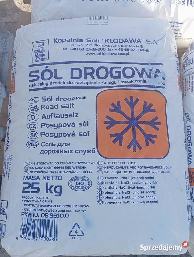 Sól drogowa Kłodawa 1125 45x25 Warszawa sprzedam