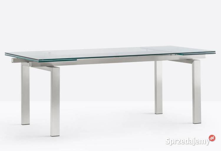 Stół PEDRALI Magic rozkładany szklany stal