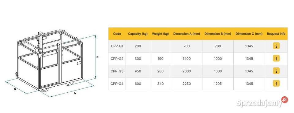Kosz transportowy platforma robocza Boscaro Rok produkcji 2025 Ligota Piękna sprzedam