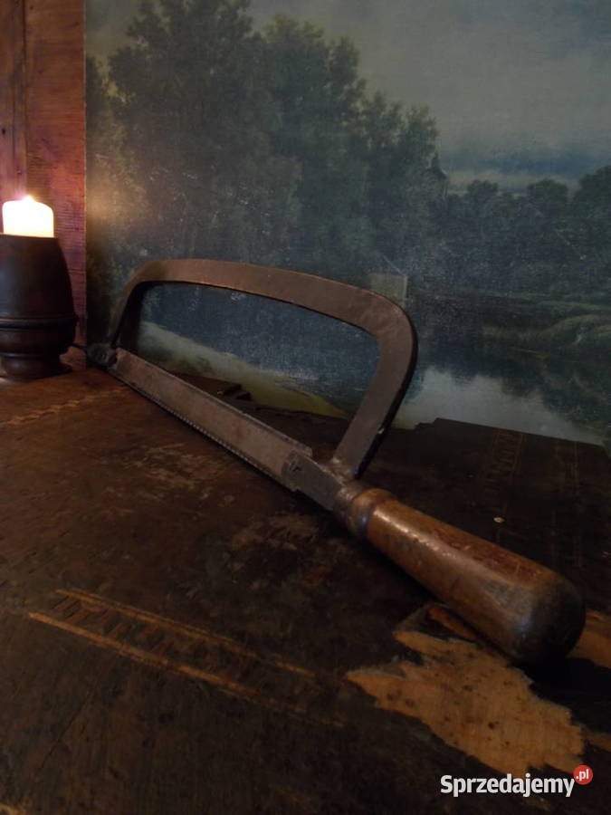 Stara Piła Drewniana Rączka Vintage Szczecin