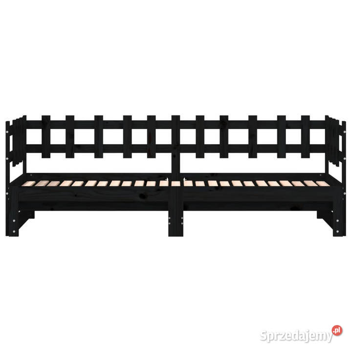 Łóżko rozsuwane czarne 2x90x190 lite drewno