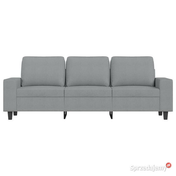 3osobowa sofa z podnóżkiem jasnoszara 180