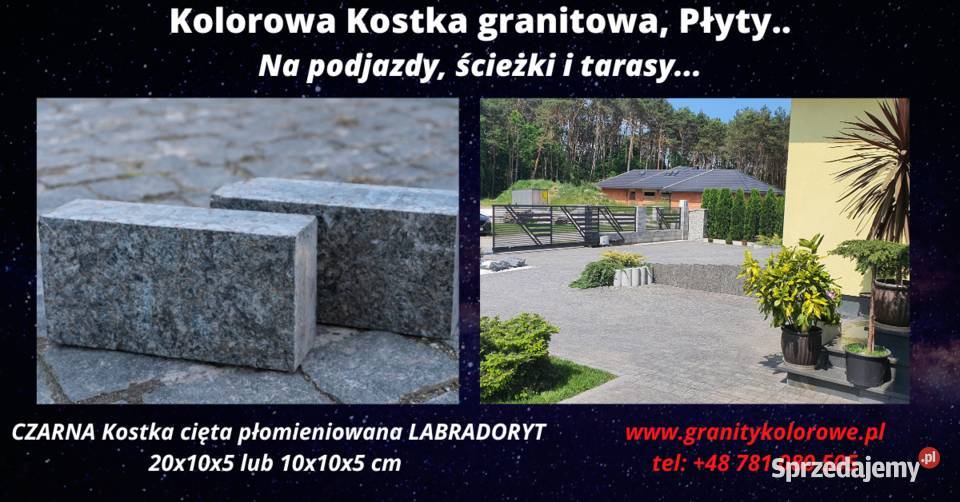 Kostka Brukowa Granitowa LABRADORYT cięty na Warszawa