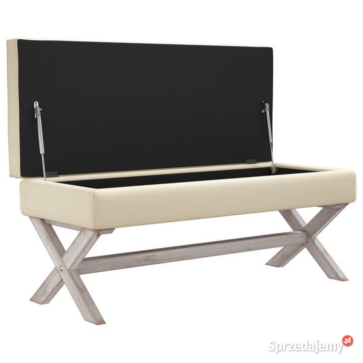 Stołek ze schowkiem 110x45x49 obity lnem Warszawa
