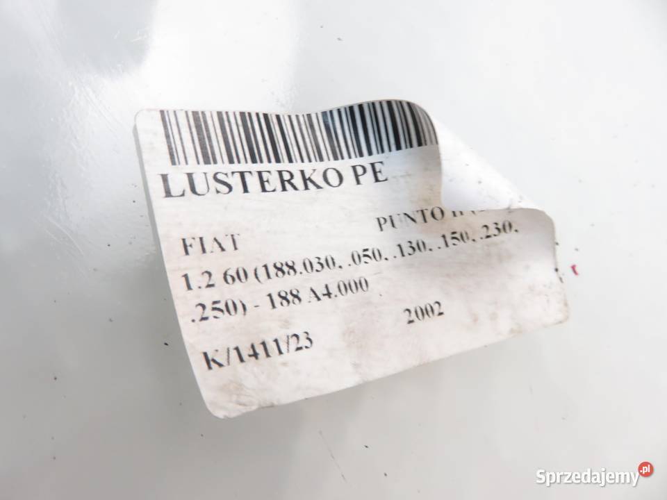 LUSTERKO PRAWE FIAT PUNTO II 188 osobowe sprzedam