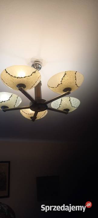 Pięcioramienny żyrandol w stylu Art Deco z łódzkie Skierniewice