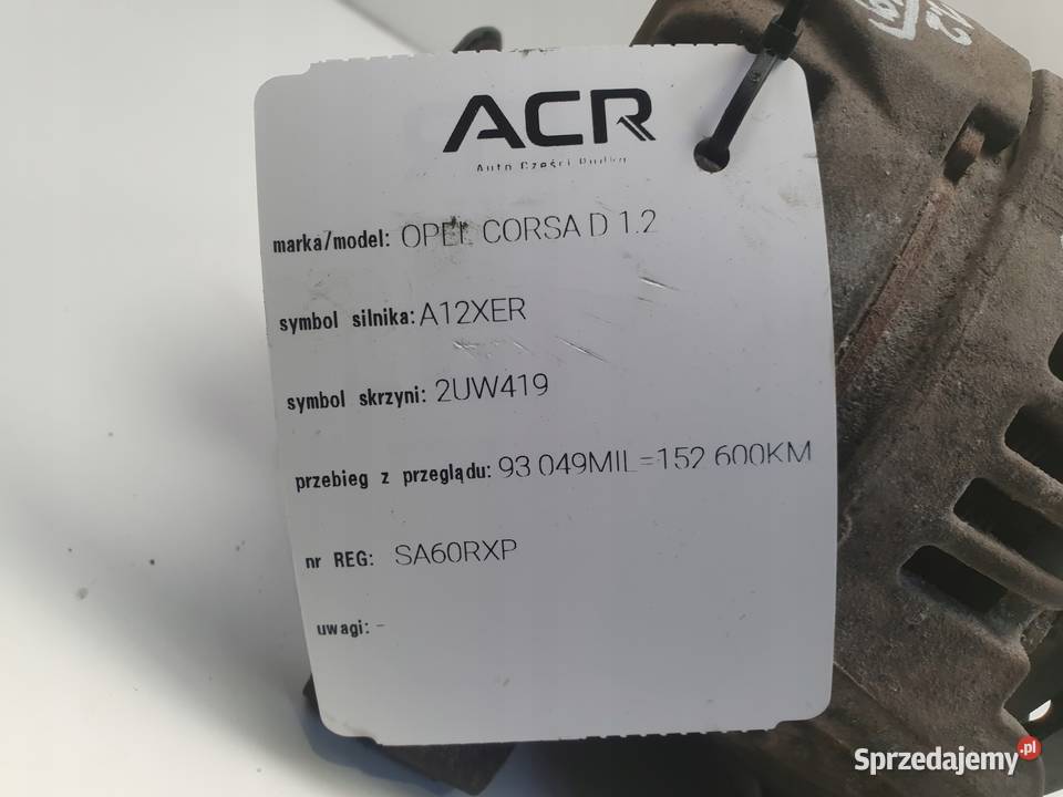 Opel Corsa D 12 16V ALTERNATOR bosch 0124425057 Janów sprzedam
