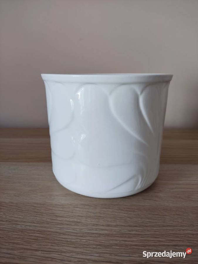 Doniczka donica osłonka ceramiczna biała fi 14 Głuchołazy sprzedam