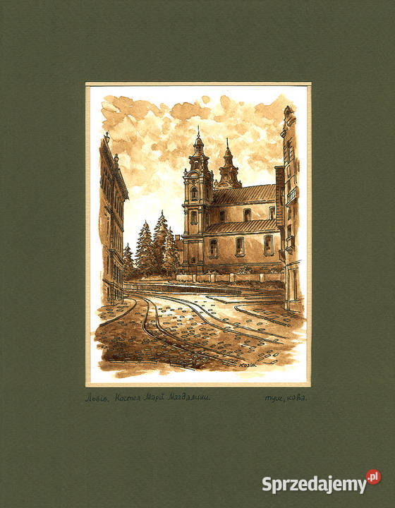 Grafika Lwów Kościół Św Marii Magdaleny mazowieckie