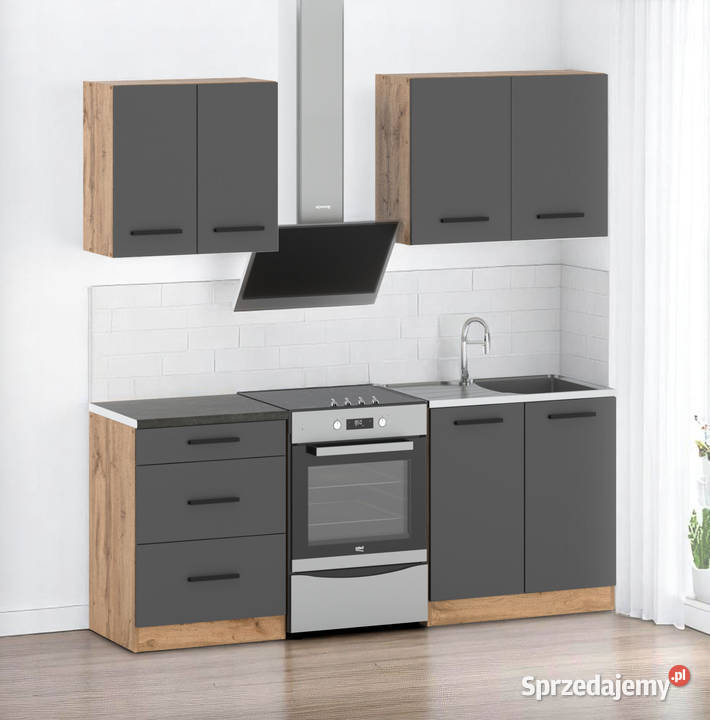 Meble Kuchenne Szare Nowoczesne Modułowe Zestaw Elbląg