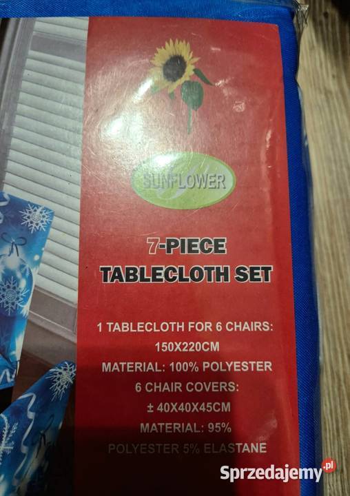 Zestaw świąteczny obrus pokrowce na krzesła małopolskie Olkusz