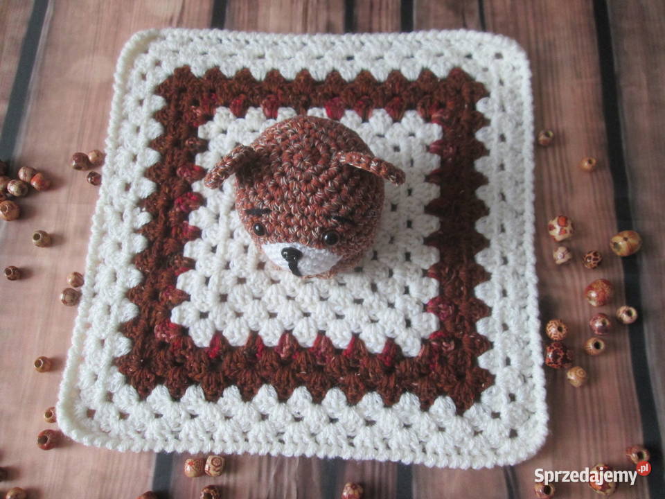 Szydełkowy mały kocyk amigurumi przytulanka podlaskie Sokółka