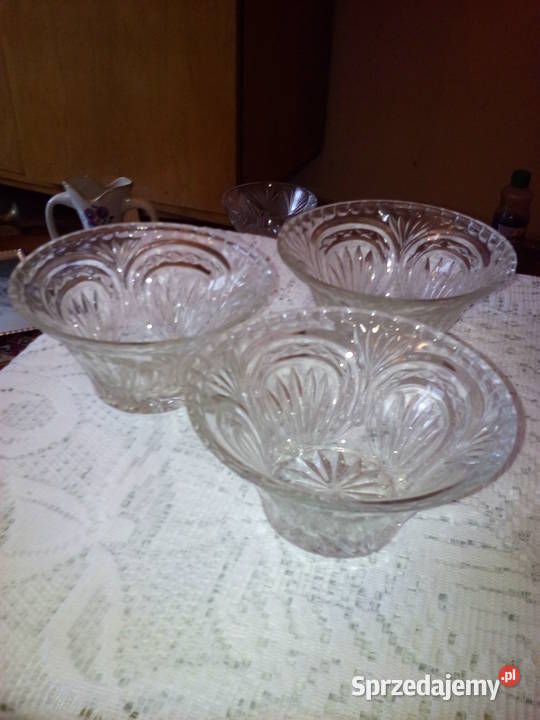 3 miseczki kryształowe